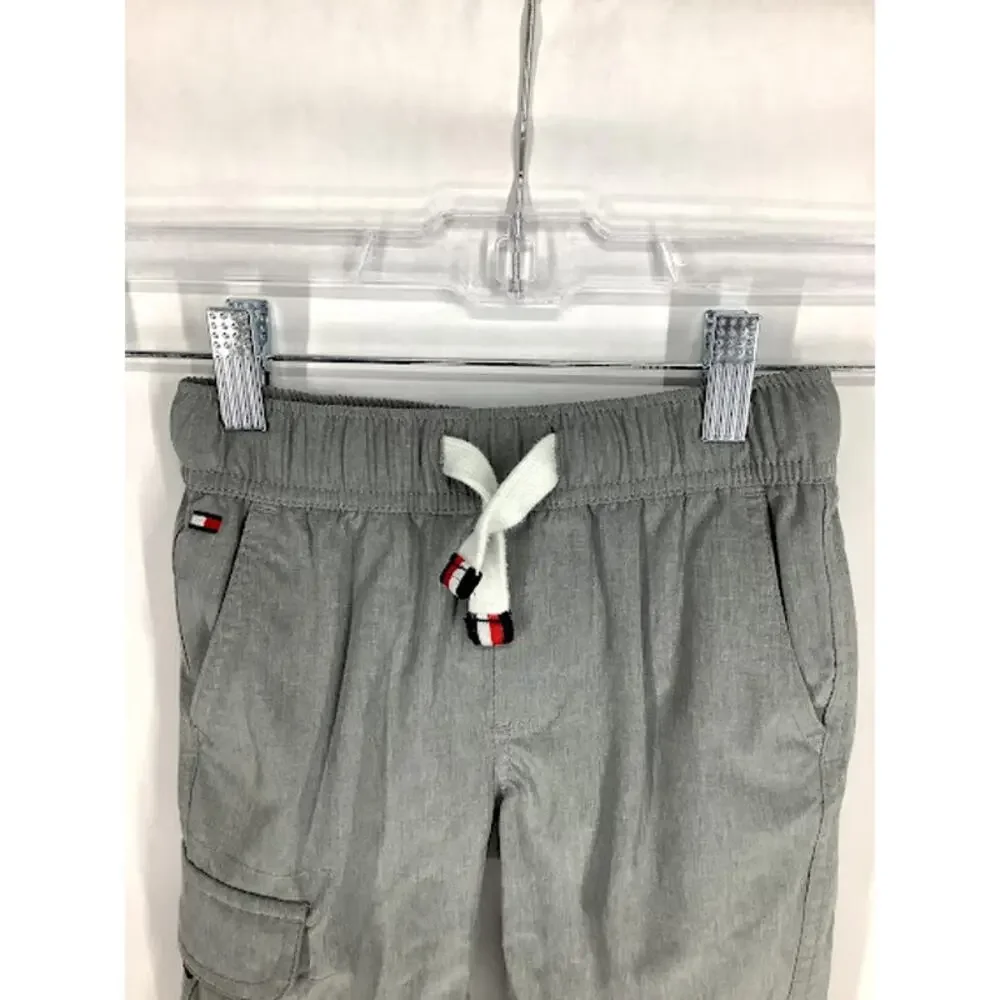 Tommy Hilfiger Boys Gray Pleated Front Cargo Shorts Kids Youth Size 5